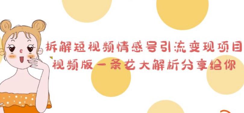 拆解短视频情感号引流变现项目,视频版一条龙大解析分享给你 拆解短视频情感号引流变现项目,视频版一条龙大解析分享给你