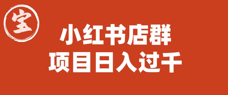 宝哥小红书店群项目,日入过千(图文教程)【揭秘】