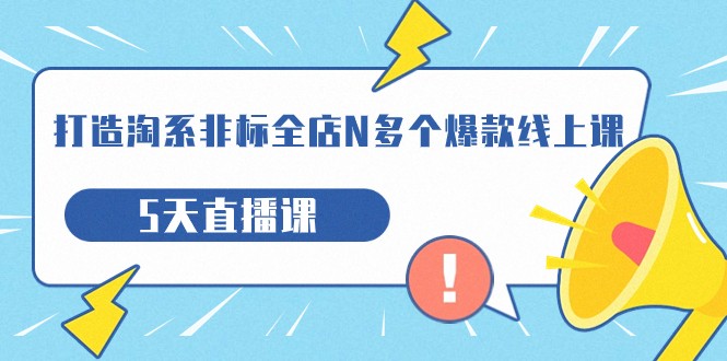 打造-淘系-非标全店N多个爆款线上课，5天直播课（19期）-888资源网