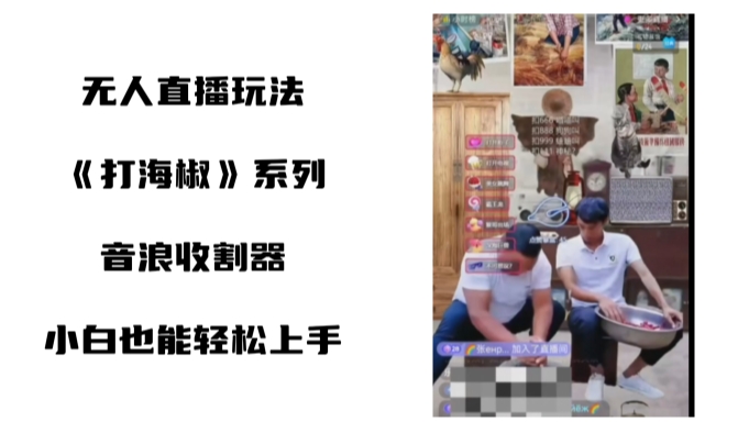 （8661期）打海椒无人直播整蛊项目，小白轻松上手撸音浪收割器（教程+工具+素材）-888资源网