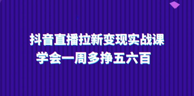 抖音直播拉新变现实操课，学会一周多挣五六百（15节课）-888资源网