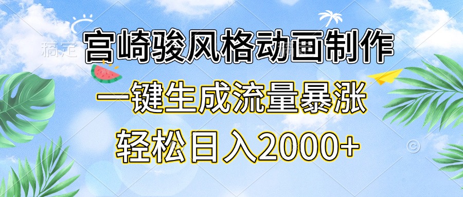 （13386期）宫崎骏风格动画制作，一键生成流量暴涨，轻松日入2000+-888资源网