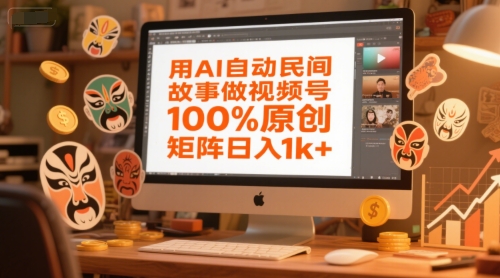 用AI自动民间故事做视频号，100%原创，矩阵日入1k+-888资源网