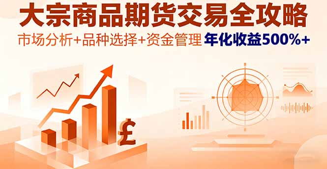 （16083期）大宗商品期货交易全攻略，市场分析+品种选择+资金管理，年化收益500%+