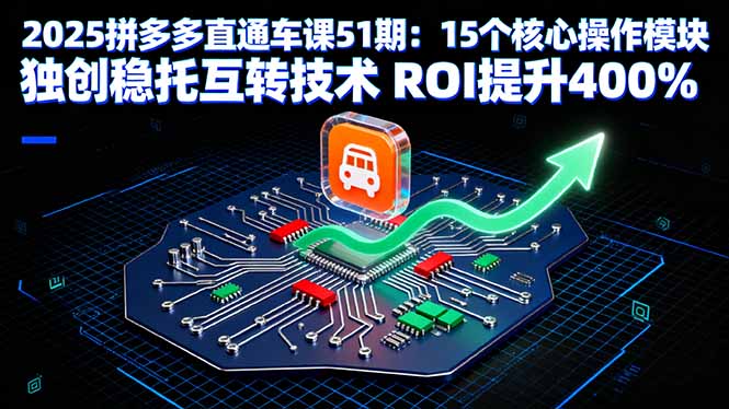 （16020期）2025拼多多直通车课51期：15个核心操作模块 独创稳托互转技术 ROI提升400%