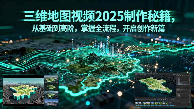 （15983期）三维地图视频2025制作秘籍，从基础到高阶，掌握全流程，开启创作新篇
