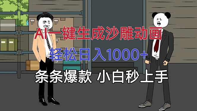 （16191期）AI一键生成沙雕动画，轻松日入1000+，条条爆款，小白秒上手
