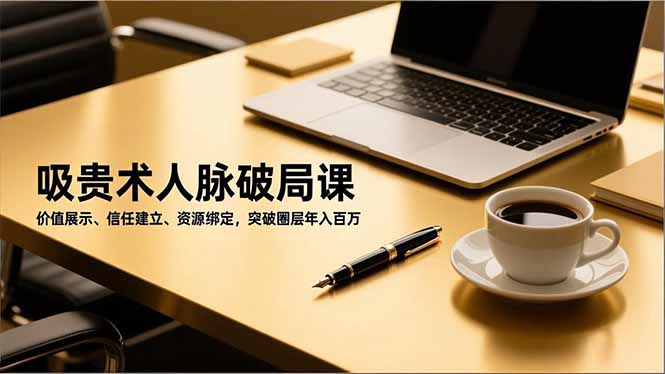 （16682期）吸贵术人脉破局课，价值展示、信任建立、资源绑定，突破圈层年入百万