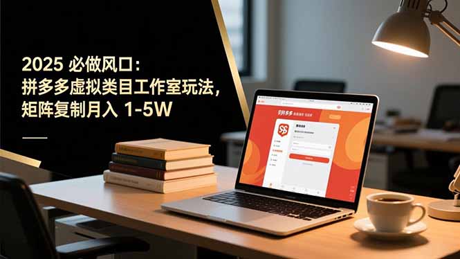 （16594期）2025 必做风口：拼多多虚拟类目工作室玩法，矩阵复制月入 1-5W