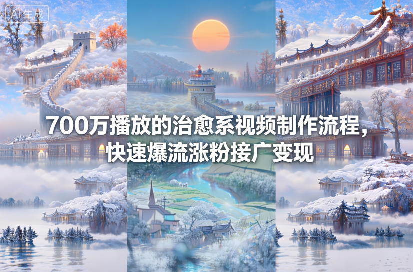 700万播放的治愈系视频制作流程，快速爆流涨粉接广变现