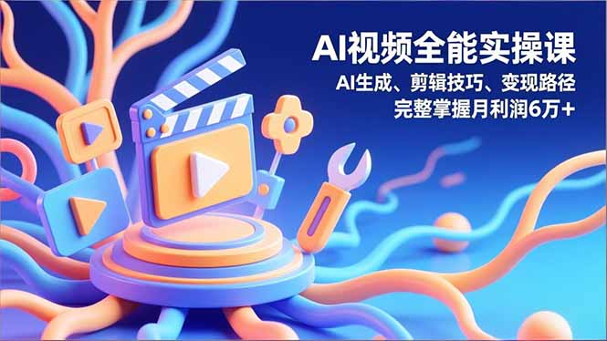 （16731期）AI视频全能实操课，AI生成、剪辑技巧、变现路径，完整掌握月利润6万+