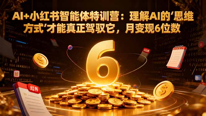 （16941期）AI+小红书智能体特训营2.0-更新：理解AI的思维方式才能真正驾驭它，月变现6位数
