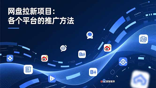 （16971期）网盘拉新项目：各个平台的推广方法，公众号、截留玩法，微博，B站，百度智能体