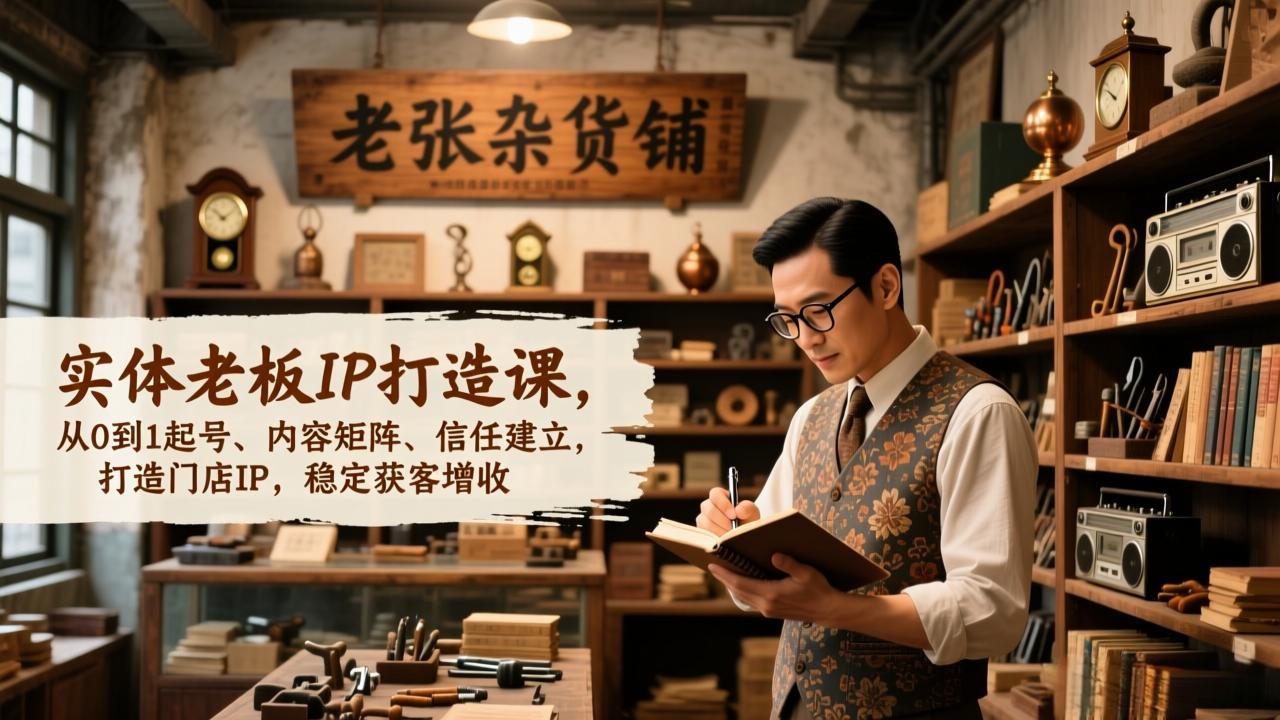 （17064期）实体老板IP打造课，从0到1起号、内容矩阵、信任建立，打造门店IP，稳定获客增收