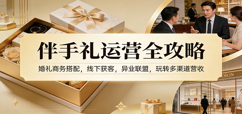 伴手礼运营全攻略：婚礼商务搭配，线下获客，异业联盟，玩转多渠道营收