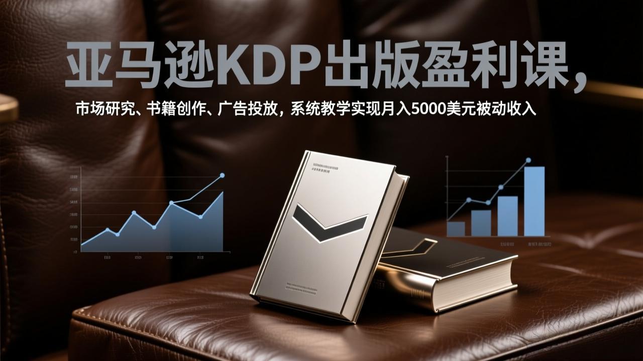 （17295期）亚马逊KDP出版盈利课，市场研究、书籍创作、广告投放，系统教学实现月入5000美元被动收入