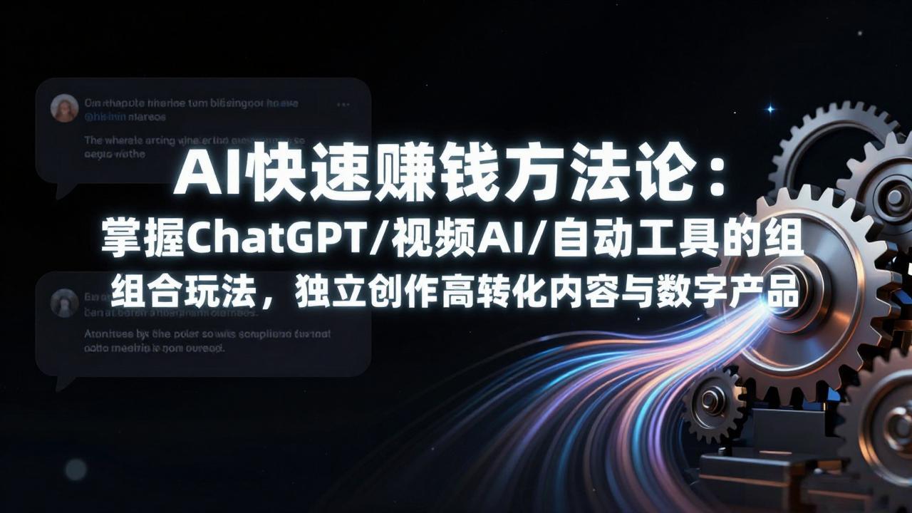 （17560期）AI快速赚钱方法论：掌握ChatGPT/视频AI/自动化工具的组合玩法，独立创作高转化内容与数字产品