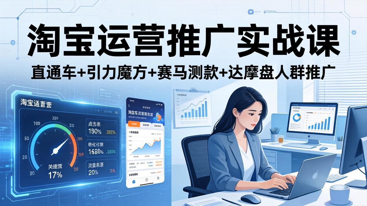 （17966期）淘宝运营推广实战课（更新26年4月）直通车+引力魔方+赛马测款+达摩盘人群推广等