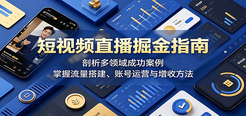 短视频直播掘金指南:剖析多领域成功案例,掌握流量搭建、账号运营与增收方法