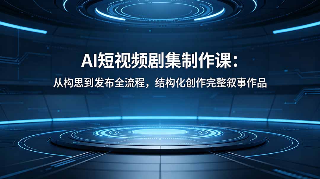 (18414期)AI短视频剧集制作课:从构思到发布全流程,结构化创作完整叙事作品