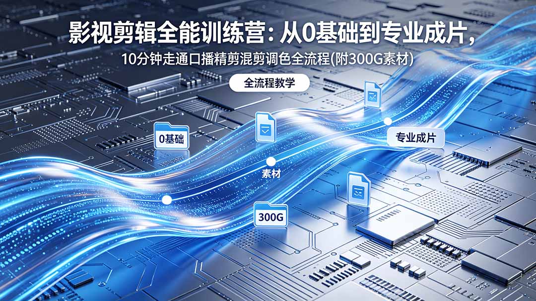 （18664期）2026影视剪辑全能实战课｜0基础到专业成片，全流程教学，高清带300G素材