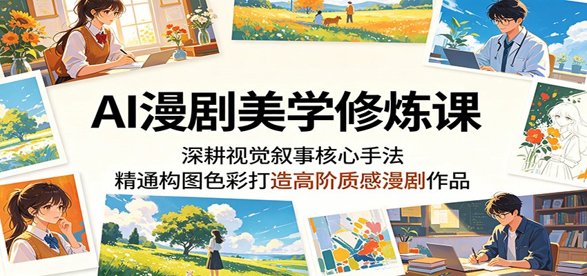 AI漫剧美学修炼课:深耕视觉叙事核心手法,精通构图色彩打造高阶质感漫剧作品