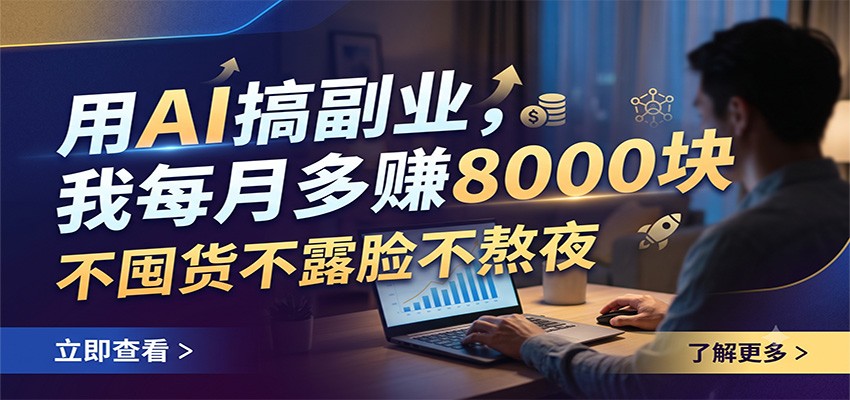 用AI搞副业,我每月多赚8000块,不囤货不露脸不熬夜
