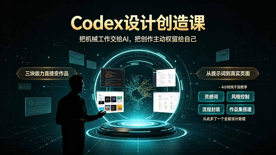 (19362期)Codex设计创造课-2期,小白也能掌握的Codex设计创造技巧,把机械工作交给AI,把创作主动权留给自己