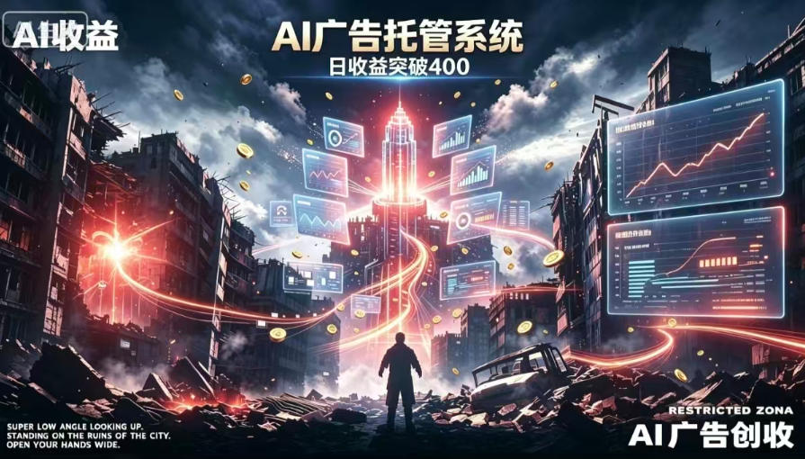 AI智能广告，全自动化运行，单日可达400+，小白新手0基础上手