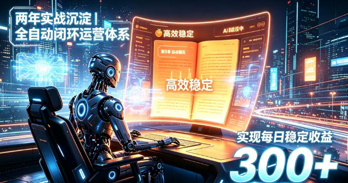 两年实战沉淀|全自动闭环运营体系,实现每日稳定收益300+