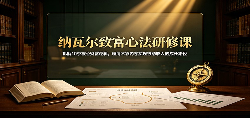 纳瓦尔致富心法研修课:拆解10条核心财富逻辑,理清不靠内卷实现被动收入的成长路径