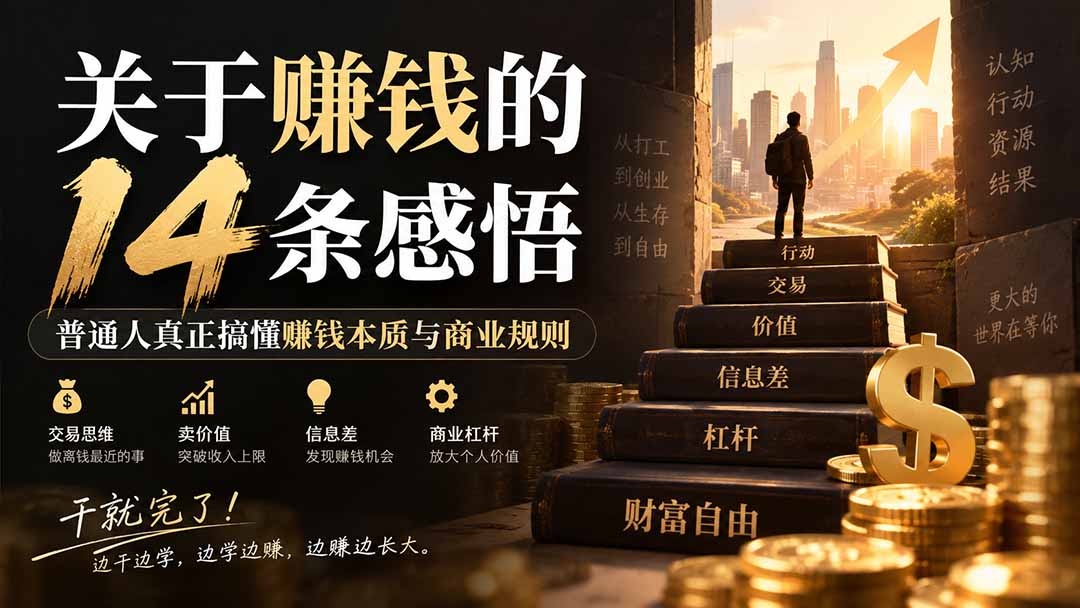 （20384期）付费文章：关于賺钱的14条感悟关于赚钱的14条感悟：普通人真正搞懂赚钱本质与商业规则