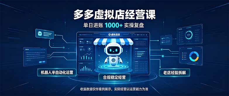 (20616期)单日进账1000+的多多虚拟店,合规稳定的老牌项目,机器人半自动化运营