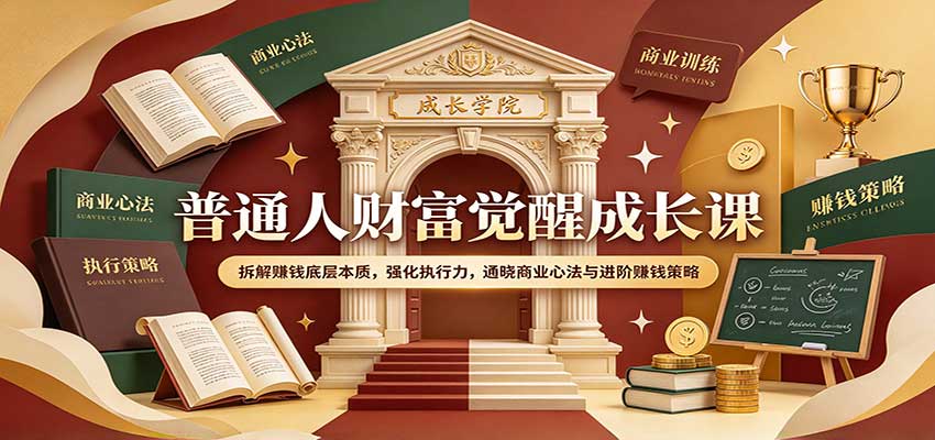 普通人财富觉醒成长课：拆解赚钱底层本质，强化执行力，通晓商业心法与进阶赚钱策略