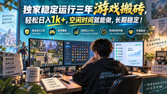 三款AI自动化游戏副业，日入千元，可批量矩阵操作适合新手小白！