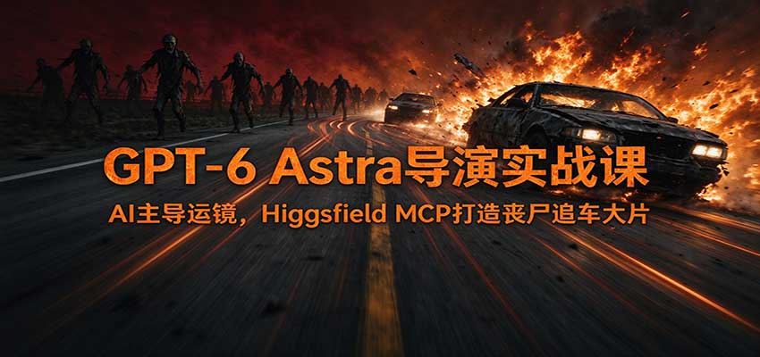 GPT-6 Astra导演实战课：AI主导运镜，Higgsfield MCP打造丧尸追车大片