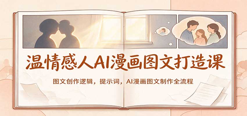 温情感人AI漫画图文打造课:图文创作逻辑,提示词,AI漫画图文制作全流程
