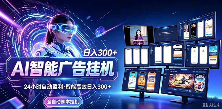 (20964期)24小时AI广告挂机|在家就能做的被动副业