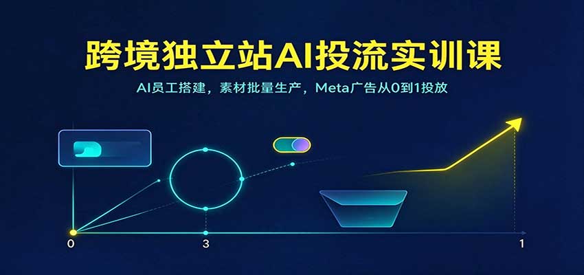 跨境独立站AI投流实训课:AI员工搭建,素材批量生产,Meta广告从0到1投放