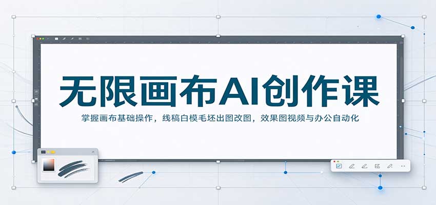 无限画布AI创作课:掌握画布基础操作,线稿白模毛坯出图改图,效果图视频与办公自动化