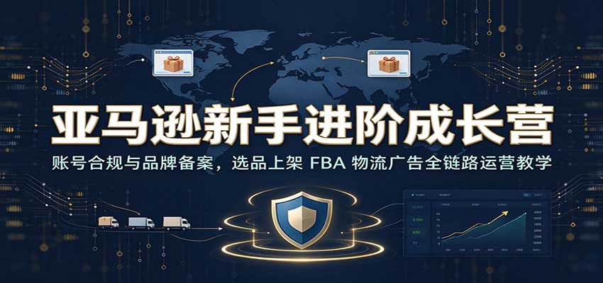 亚马逊新手进阶成长营:账号合规与品牌备案,选品上架 FBA 物流广告全链路运营教学
