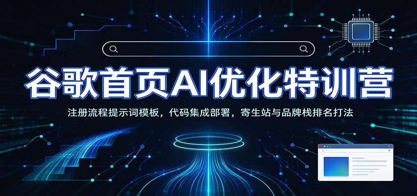 谷歌首页AI优化特训营:AI工具赋能SEO,次级站点搭建,寄生站与品牌栈排名打法