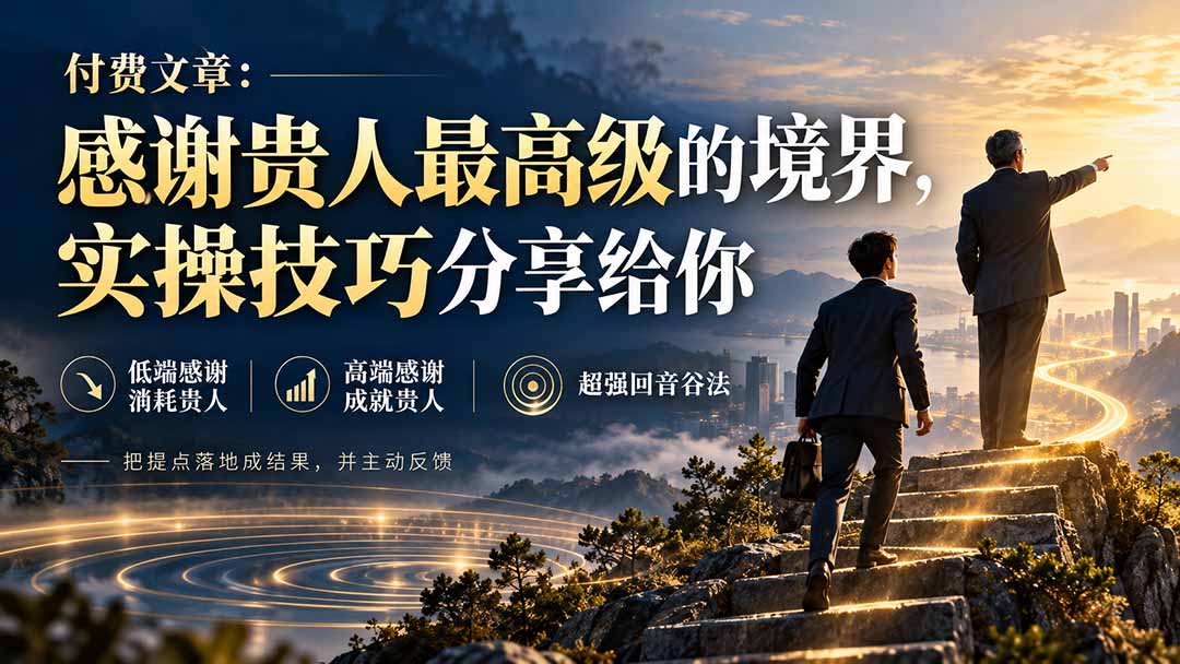 (20871期)付费文章:感谢贵人最高级的境界,实操技巧分享给你