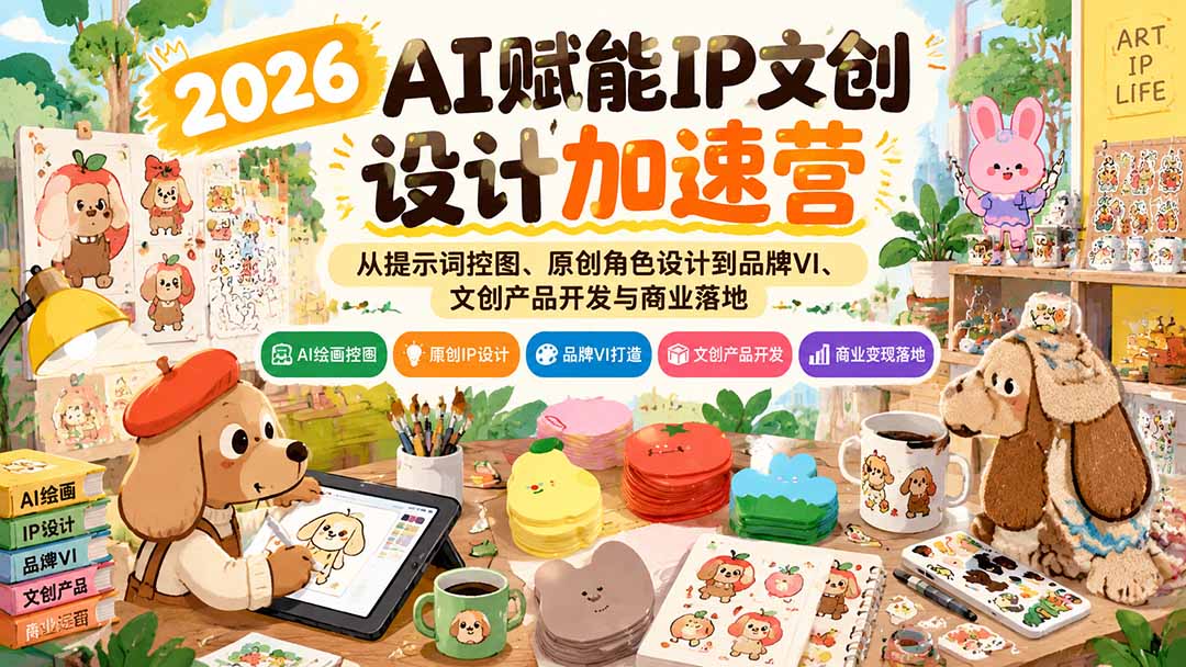 (21151期)2026AI赋能IP文创设计加速营:从提示词控图、原创角色设计到品牌VI、文创产品开发与商业落地