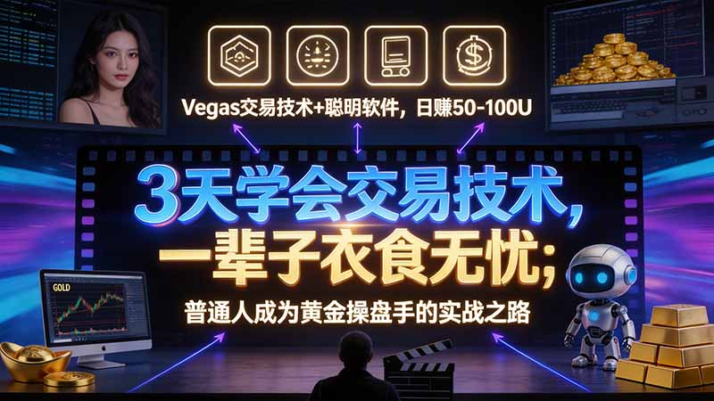 (21214期)3 天学会 "顺势而为交易系统",趋势看得懂、下单有依据:软件自动帮你盯盘,新手也能稳定复利